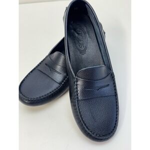 Tod's Gommino Blue Leather Driving Penny Loafers Slip-on Shoes EU Size 40 EXC